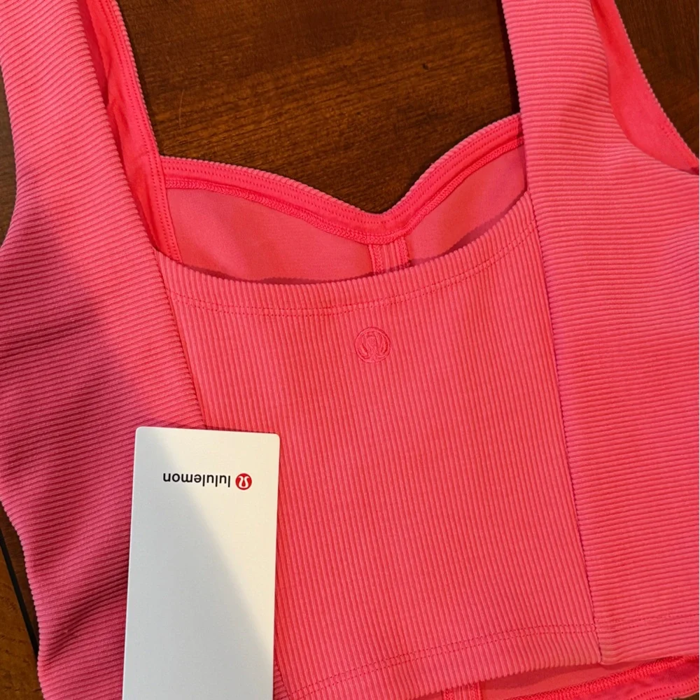 NWT lululemon Ribbed Softstreme Sweetheart Tank Glaze Pink Size M